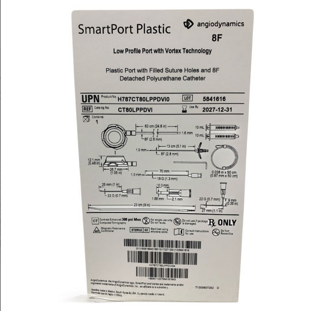 ANGIO DYNAMICS CT80LPPDVI SmartPort Plastic 8F Low Profile Port with Vortex Technology Exp 2027 12