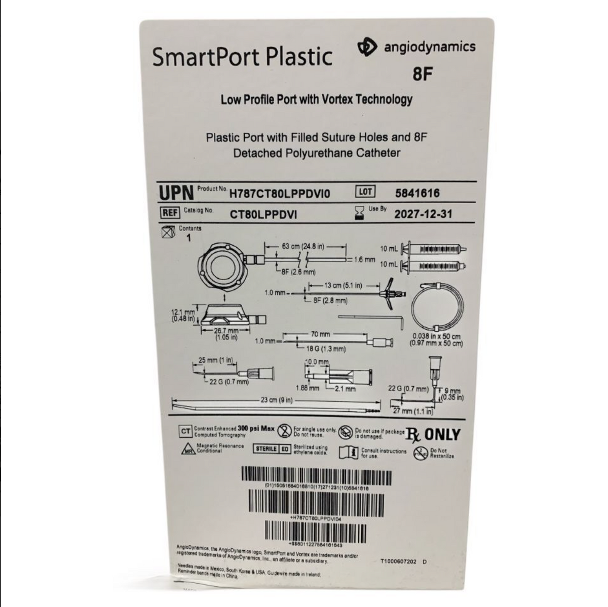 ANGIO DYNAMICS CT80LPPDVI SmartPort Plastic 8F Low Profile Port with Vortex Technology Exp 2027 12