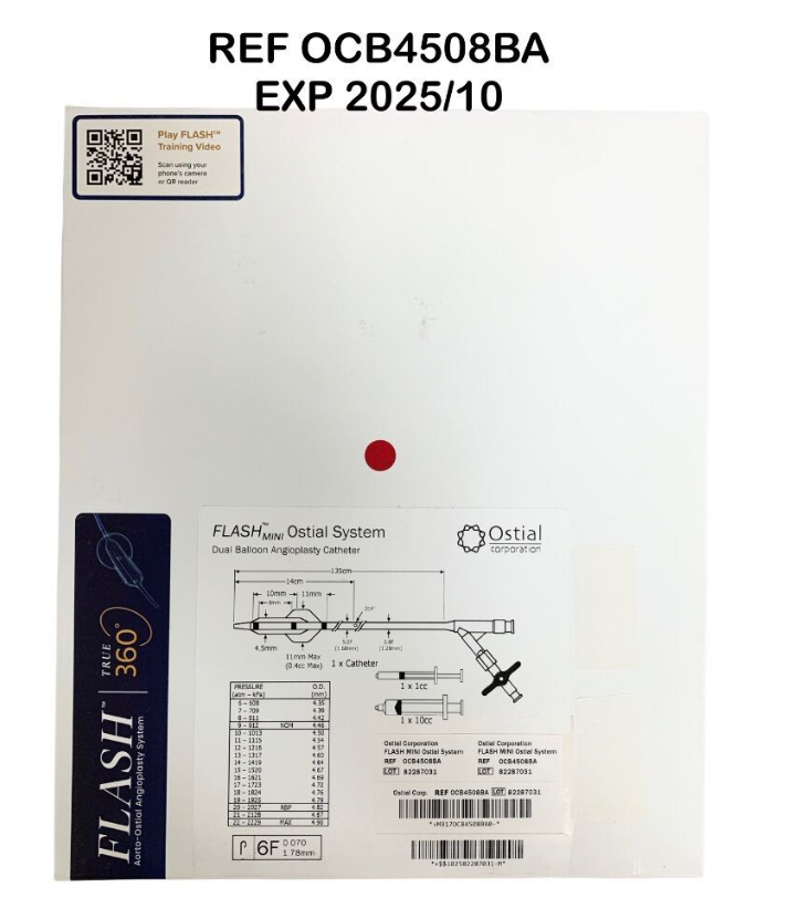 OSTIAL OCB4508BA FLASH MINI Ostial System Dual Balloon Angioplasty Catheter – 4.5 mm × 8 mm × 135 cm EXP 2025 10