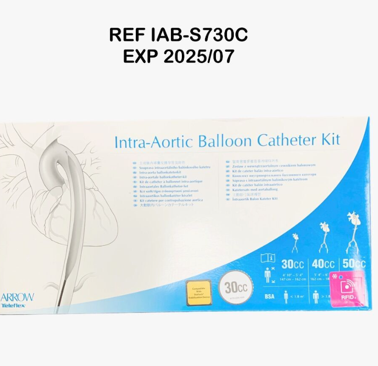 TELEFLEX IAB-S730C Intra-Aortic Balloon Catheter Kit 7 Fr. (2,3 mm) — 30 cc  EXP 2025 07