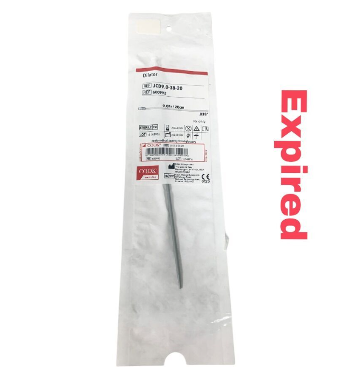 COOK JCD9.0-38-20 Dilator 9.0 Fr 20cm Length .038" Wire Guide Diameter Exp.2026 01