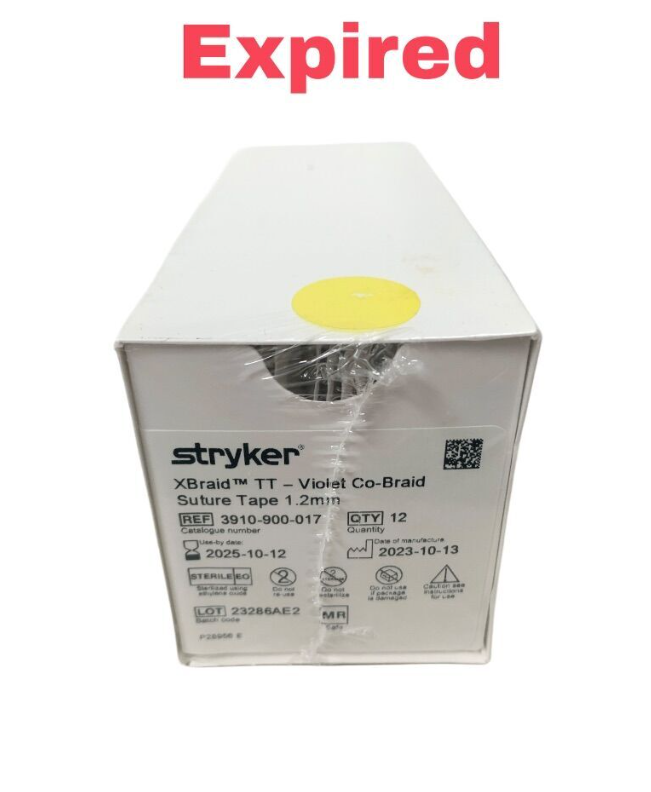 STRYKER 3910-900-017 XBraid TT Violet Co-Braid Suture Tape 1.2mm - Box of 12 Exp.2025 10