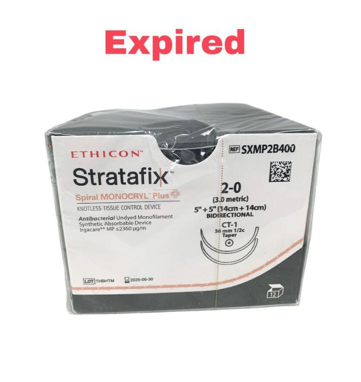 ETHICON SXMP2B400 Stratafix Spiral Monocryl Plus 2-0 CT-1 36mm Suture Exp.2025 06
