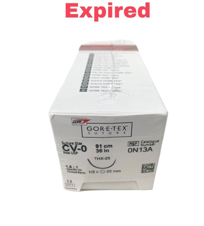 GORE ON 13A Suture CV-0 Non-Absorbable 36" 91cm THX-25 Needle 1/2c 25mm - 12 Qty Exp.2025 12