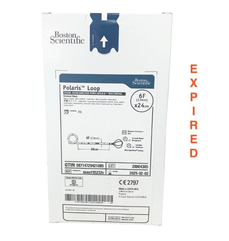 BOSTON SCIENTIFIC M0061552320 Polaris Loop 6F x 24cm Ureteral Stent Dual Durometer Percuflex with HydroPlus Coating Exp.2025 02