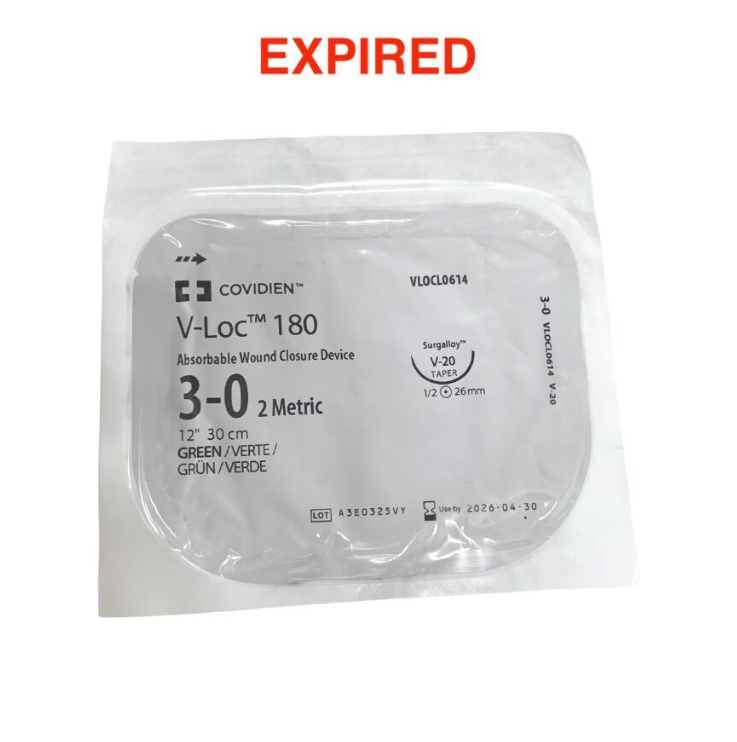 COVIDIEN VLOCL0614 V-Loc 180 Absorbable Wound Closure 3-0 V-20 Taper 12" 30cm EXP.2026 04