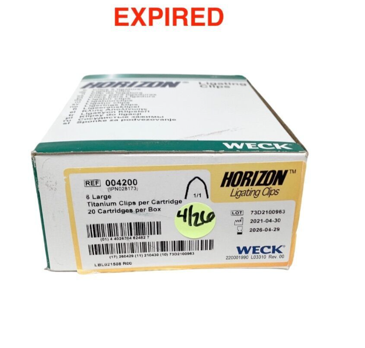 WECK 004200 6 Large Titanium Clips per Cartridge 20 Cartridges per Box EXP.2026 04