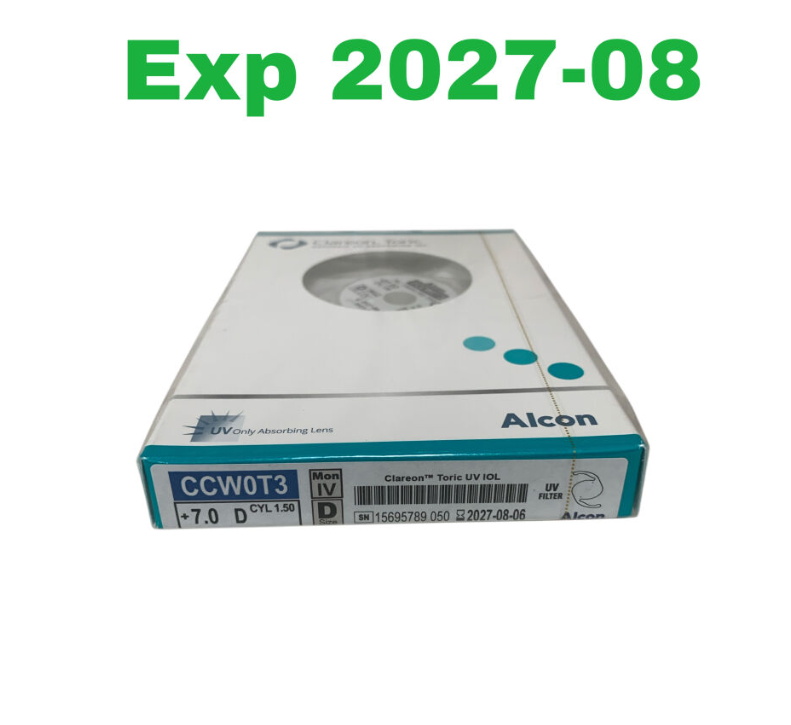 ALCON CCW0T3 Clareon Toric UV IOL Aspheric Lens +7.0 D CYL 1.50 Exp.2027 08
