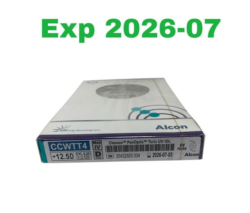 ALCON CCWTT4 Clareon PanOptix Toric UV IOL +12.5D CYL 2.25 EXP.2026 07