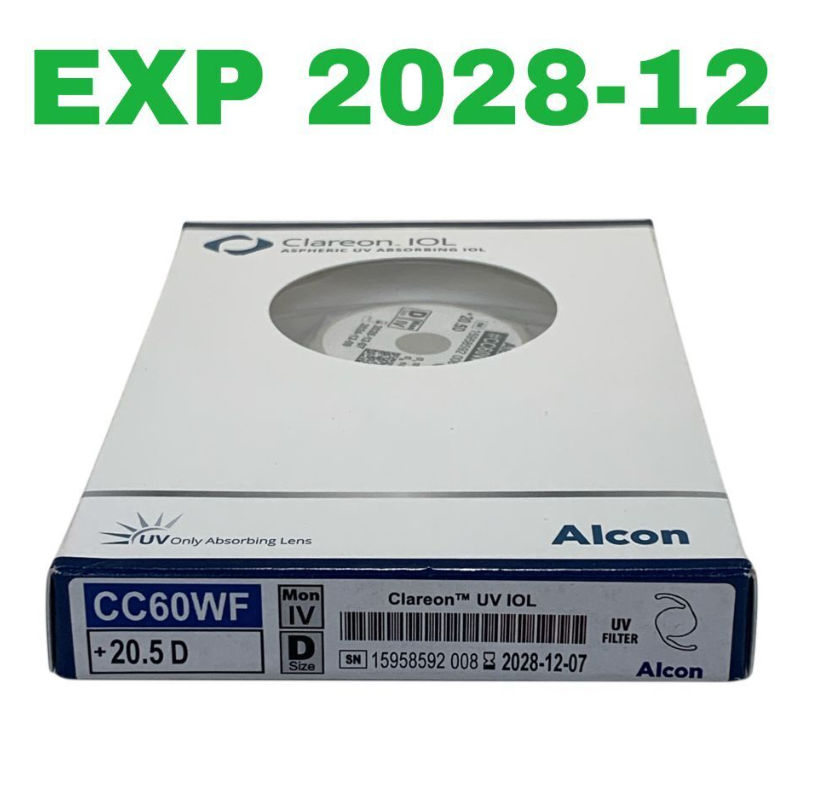 ALCON CC60WF Clareon UV IOL Aspheric Intraocular Lens +20.5 D Exp.2028 12