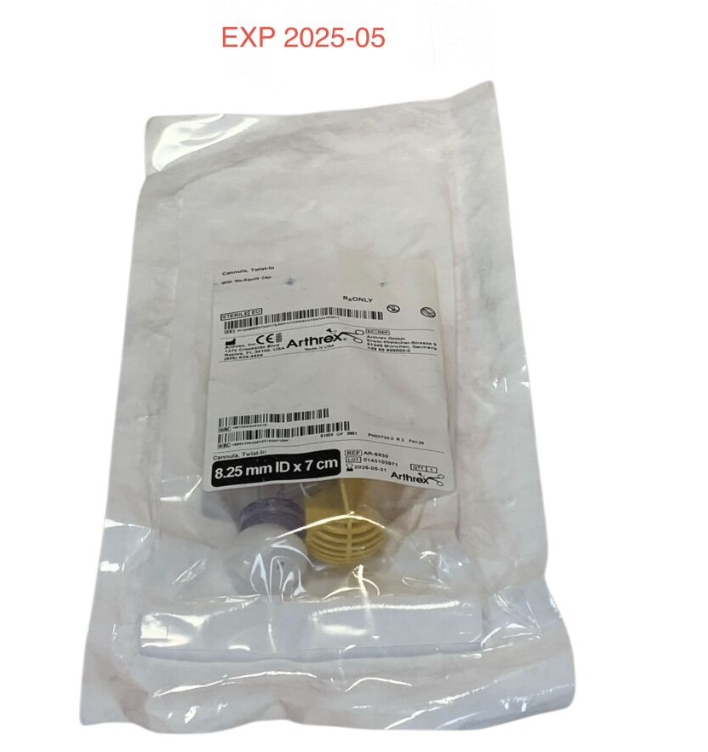 ARTHREX REF AR-6530 Twist-In Cannula 8.25 mm ID x 7 cm with No-Squirt Cap Exp.2025/05
