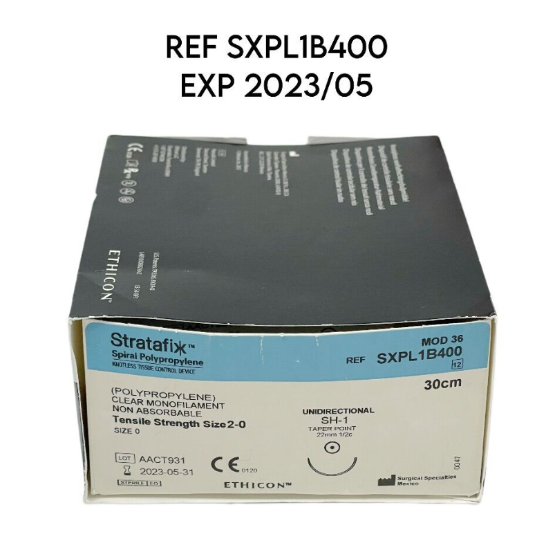 ETHICON SXPLIB400 STRATAFIX Spiral Polypropylene Suture 2-0 STRATAFIX SPIRAL POLYPROPYLENE UNDYED 30CM SH-1 EXP 2023 05 (9/BOX)