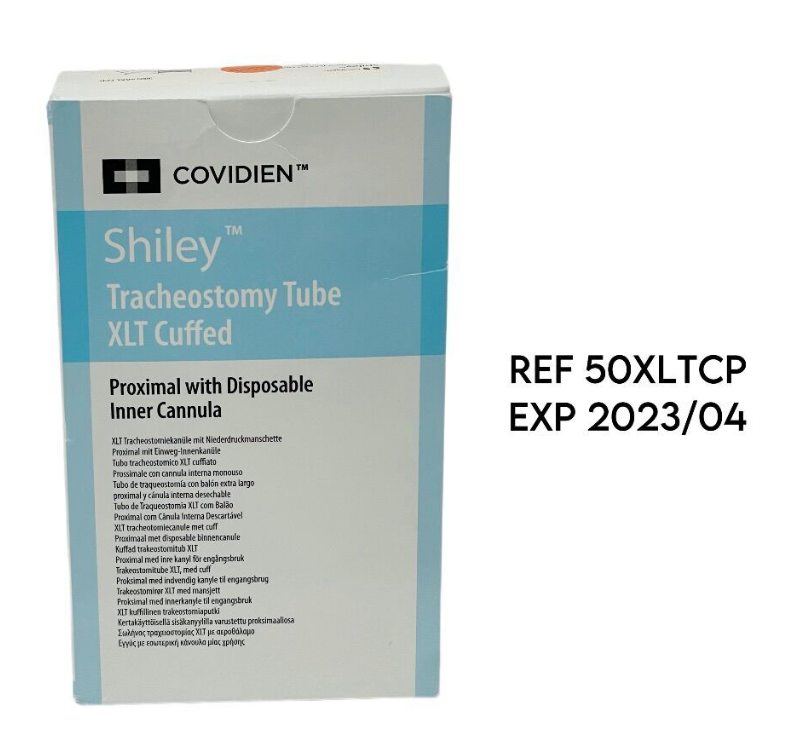 COVIDIEN 50XLTCP MEDTRONIC SHILEY TRACHEOSTOMY TUBE XLT CUFFED PROXIMAL 5.0MM EXP 2023 04