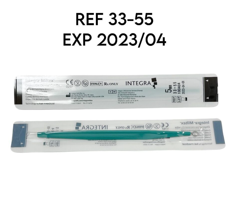 INTEGRA 33-55 MILTEX Sterile Disposable Dermal Curette 5mm EXP 2023 04