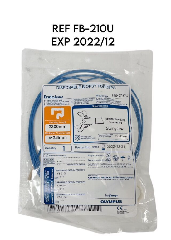 OLYMPUS FB-210U DISPOSABLE BIOPSY FORCEPS Alligator Jaw-Step Fenestrated SwingJaw 2.8mm EXP 2022 12
