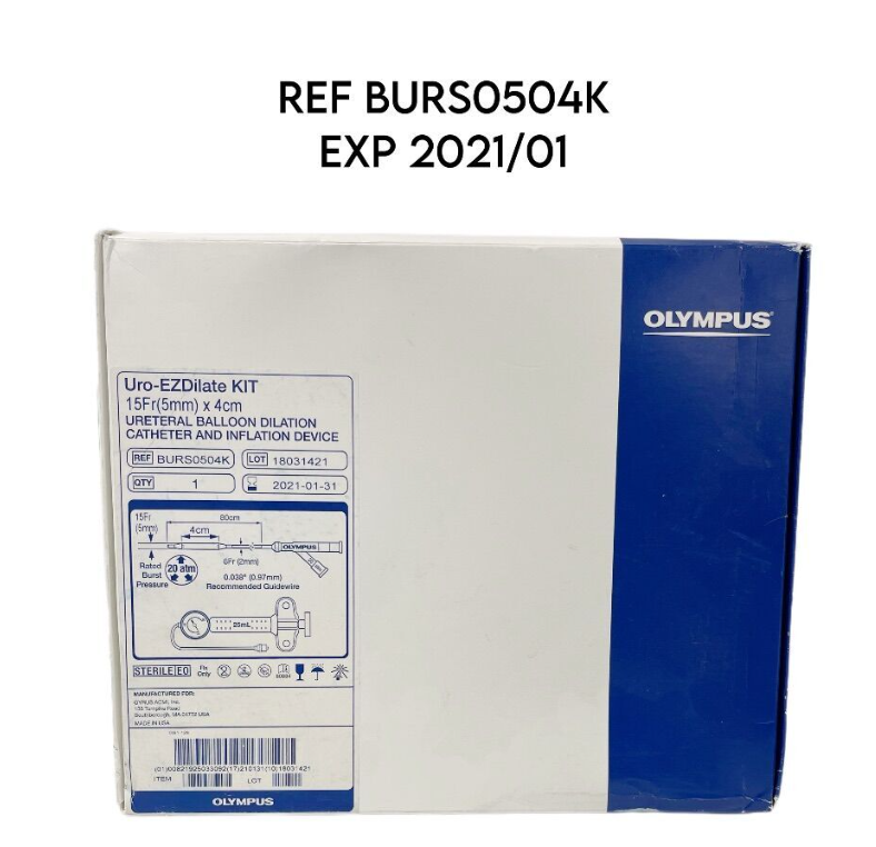 OLYMPUS BURS0504K URO-EZDILATE URETERAL BALLOON DILATION CATHETER KIT W/INFLATION DEVICE: 15F X 4CM EXP 2021 01