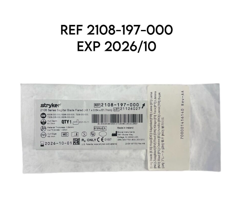 STRYKER 2108-197-000 SAGITTAL BLADE THIN WITH WIDE FLARE EXP 2026 10