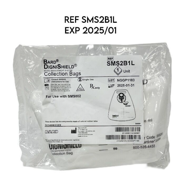 BARD SMS2B1L DIGNISHIELD STOOL MANAGEMENT SYSTEM Collection Bags EXP 2025 01