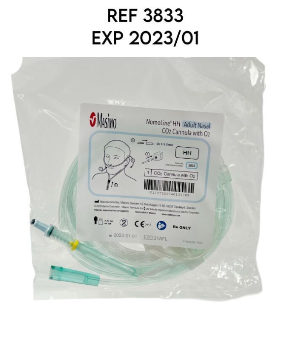 MASIMO 3833 Nomoline HH Adult Nasal CO2 Cannula with 02 EXP. 2023 01
