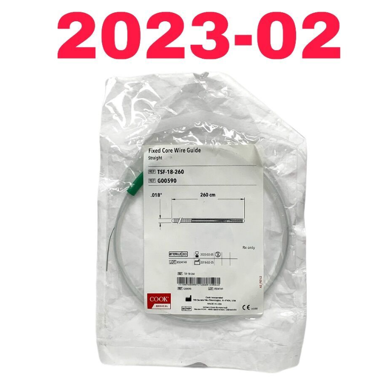 COOK MEDICAL TSF-18-260 / G00590 Fixed Core Wire Guide Straight .018 EXP 2023 02