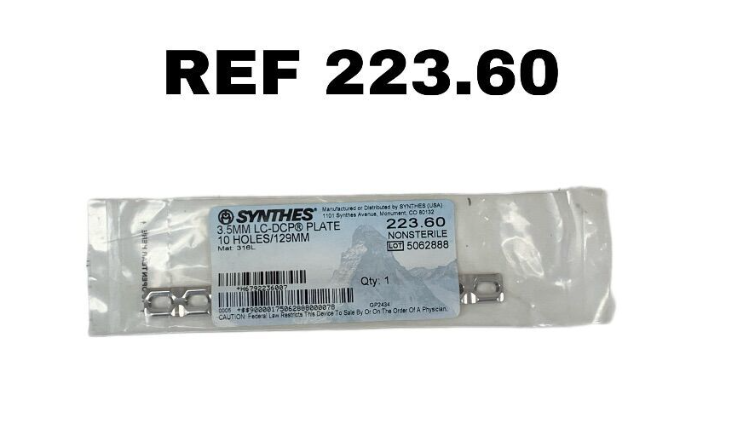 SYNTHES 223.60 3.5MM LC-DCP PLATE 10 HOLES 129MM