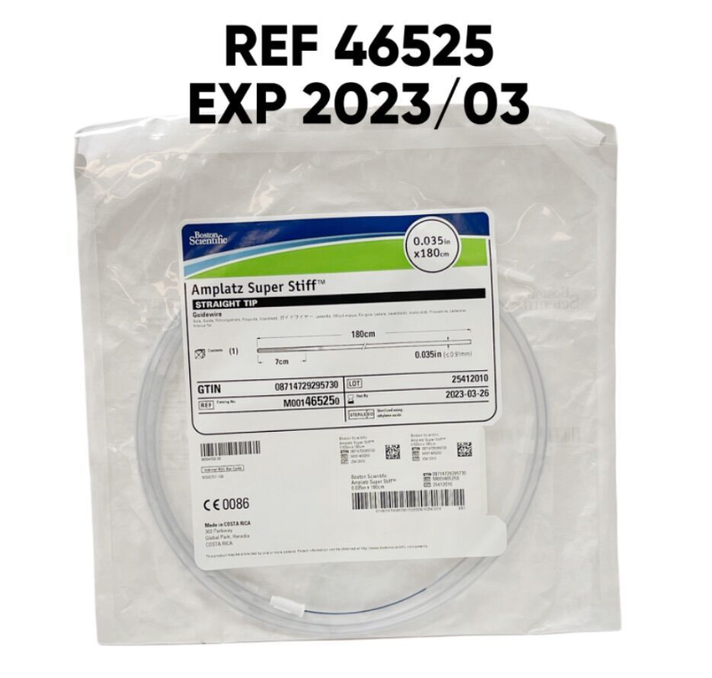 BOSTON SCIENTIFIC M001465250 (46525) Amplatz Super Stiff STRAIGHT TIP Guidewire 0.035in x 180cm  EXP 2023 03