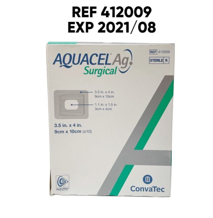 CONVATEC 412009 AQUACEL AG SURGICAL COVER DRESSING 9CM X 10CM  (10/BOX) EXP 2021 08