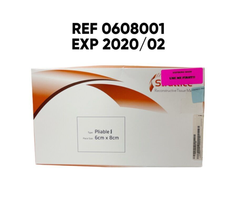 ALLERGAN 0608001 STRATTICE Reconstructive Tissue Matrix Type: Pliable  Piece Size: 6cm x 8cm EXP 2020 02