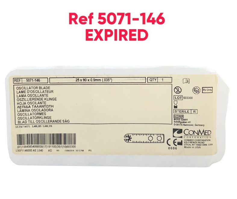 CONMED 5071-146 OSCILLATOR BLADE 25 x 90 x 0.9mm EXPIRED