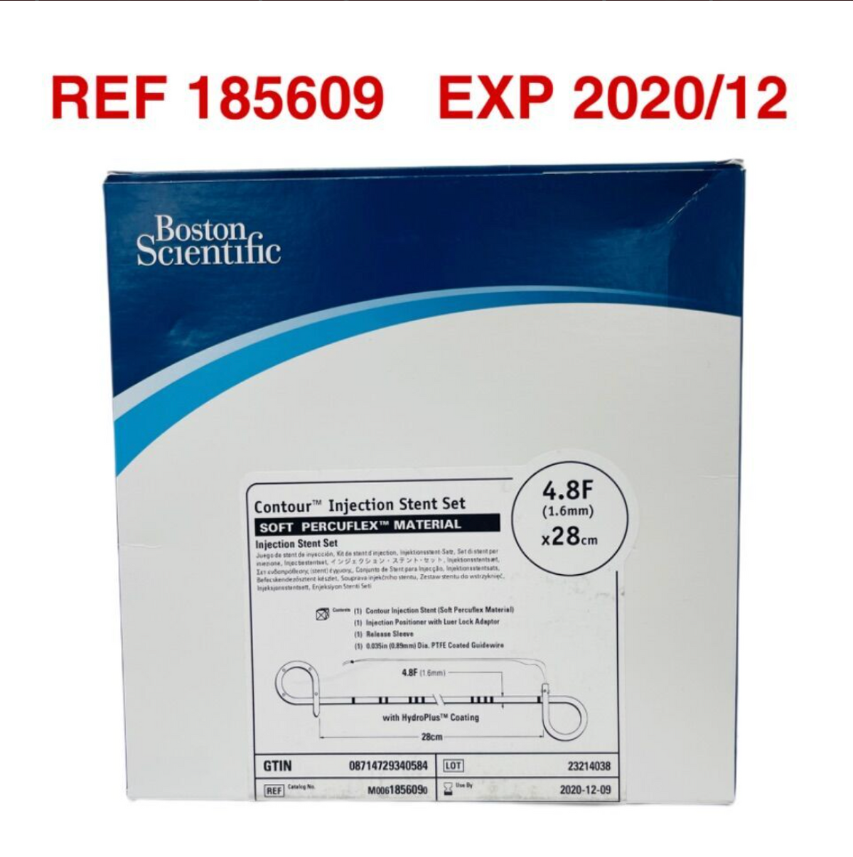BOSTON SCIENTIFIC 185609 Contour Injection Stent Set SOFT PERCUFLEX MATERIAL 4.8F (1.6 mm) x28cm EXP 2020 12