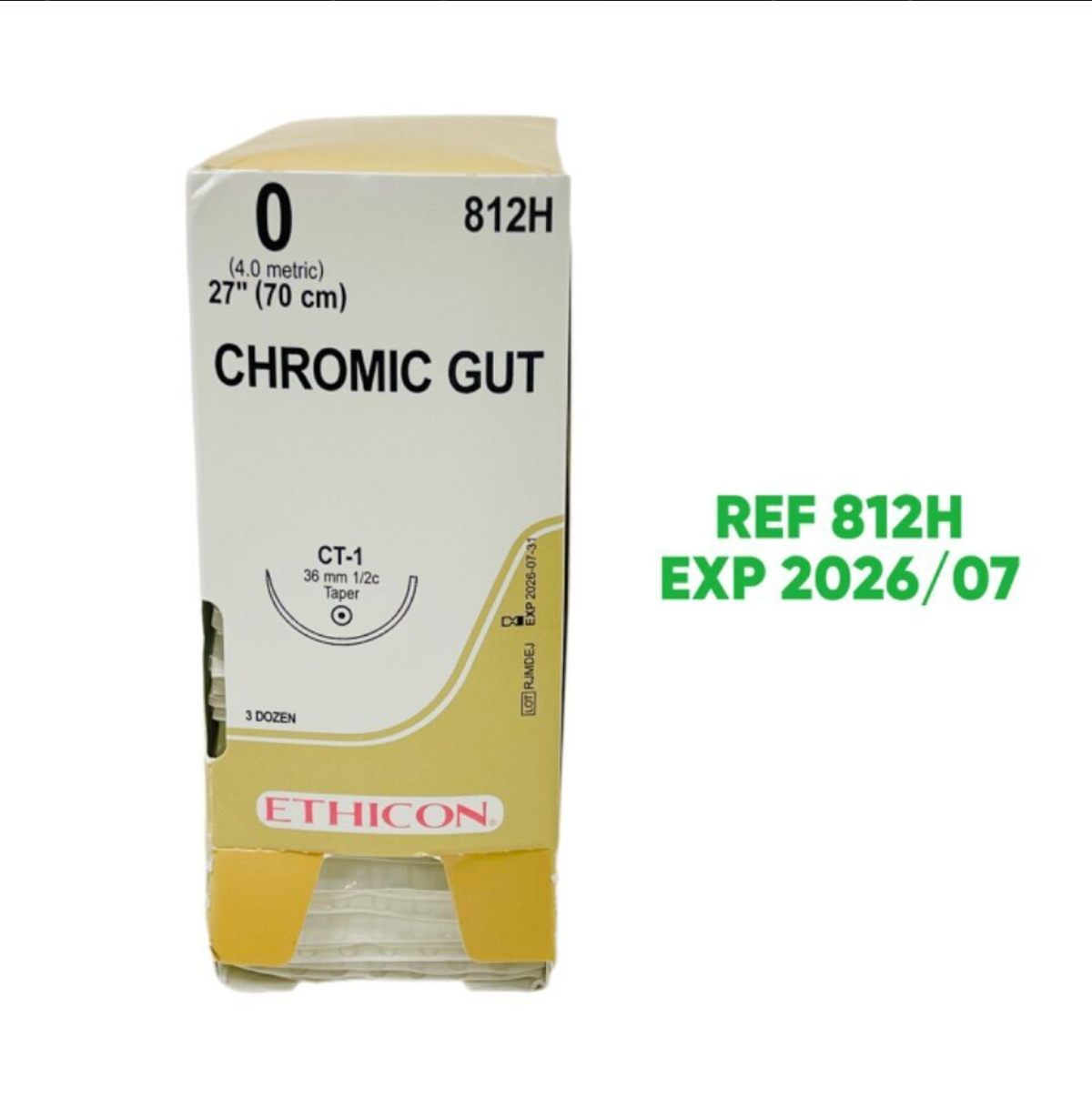 ETHICON 812H CHROMIC GUT SUTURE 0 (4 Ph. Eur.) СТ-1 EXP 2026 07