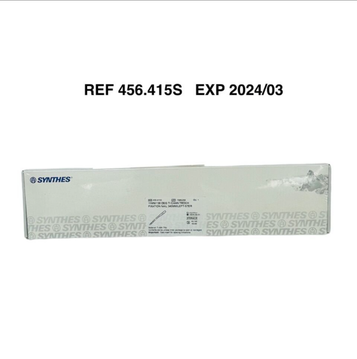 SYNTHES 456.415S 11 MM/130 DEG TI CANN TROCH FIXATION NAIL 340MM/LEFT STER EXP 2024 03