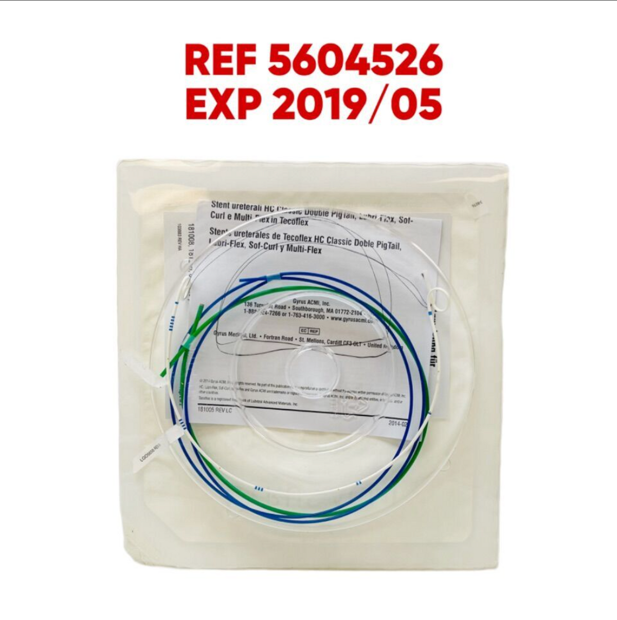 GYRUS ACMI 5604526 DOUBLE PIGTAIL URETERAL STENT 4.5FR (1.49mm)X 26 cm EXP 2019 05
