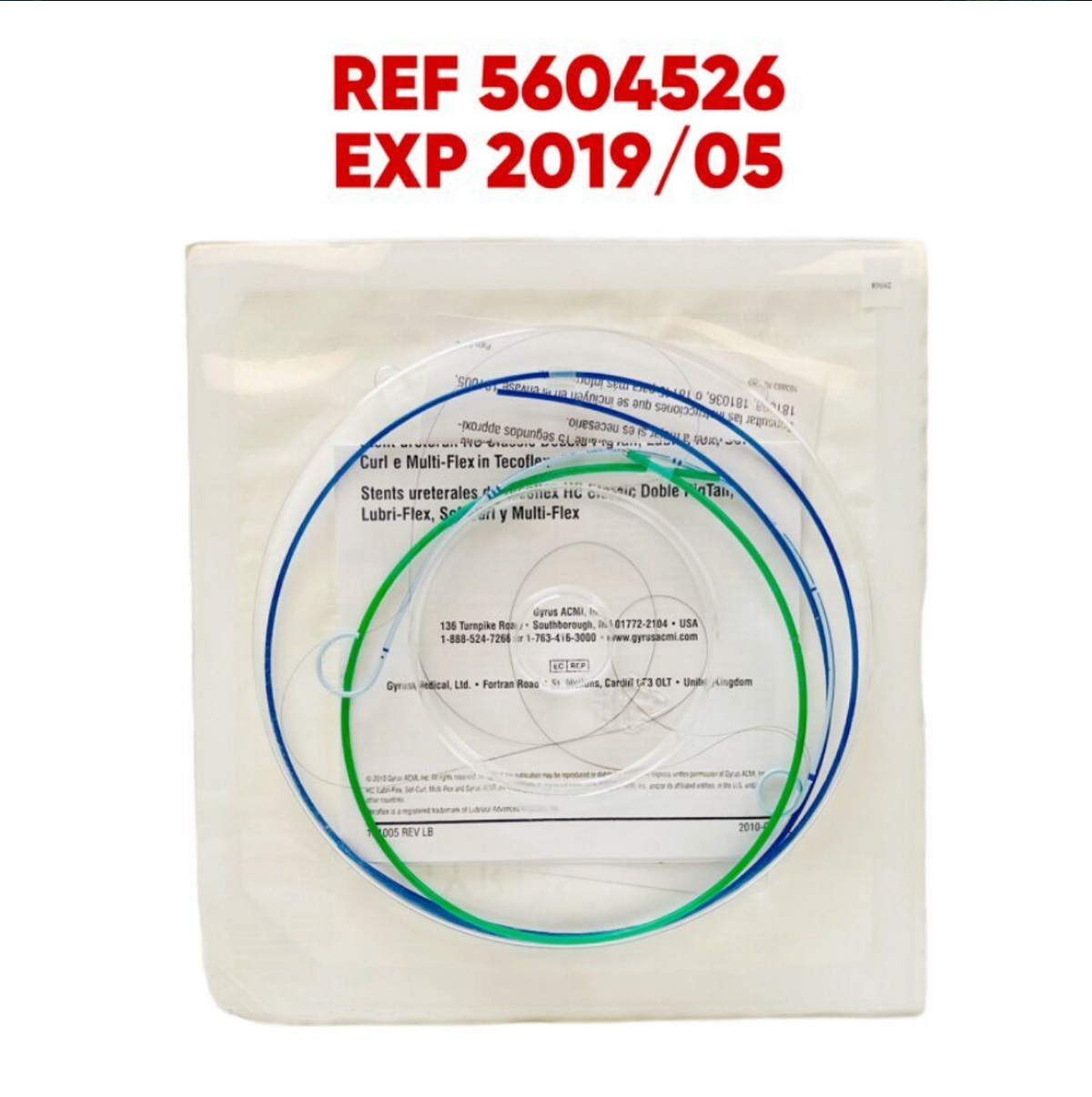 GYRUS ACMI 5604526 LUBRI-FLEX OPEN TIP URETERAL STENT HYDROPHILIC COATED 4.5 FR X 20 cm EXP 2019 05