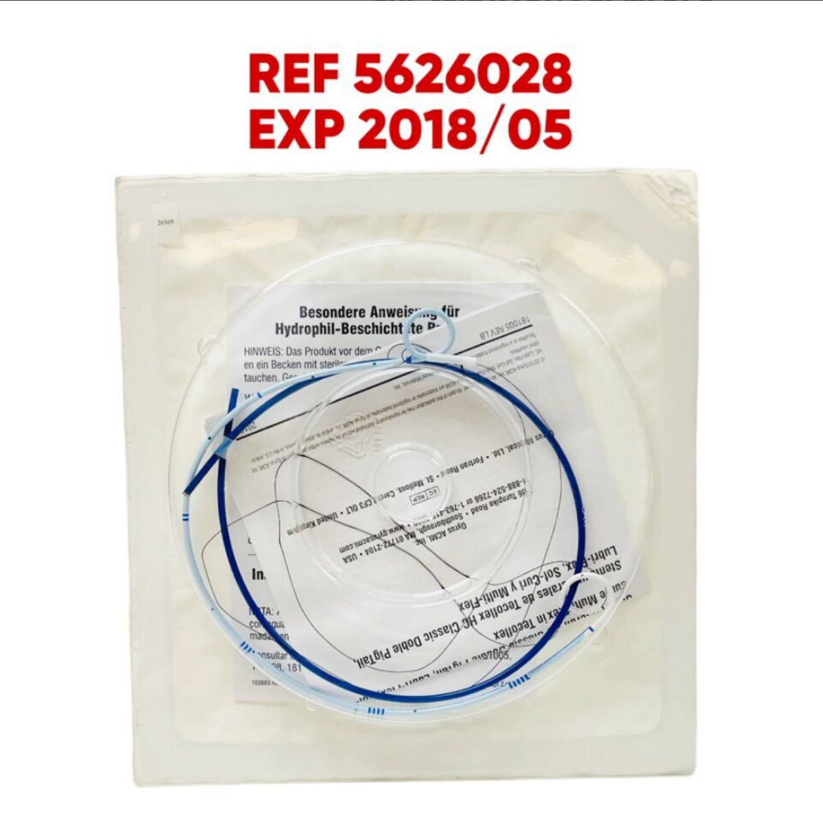 GYRUS ACMI 5626028 TECOFLEX SOF-CURL URETERAL STENT 6.0 FR X 28 cm EXP 2018 05