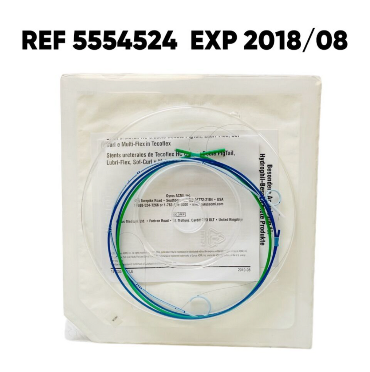 GYRUS ACMI 5554524 LUBRI-FLEX OPEN TIP URETERAL STENT HYDROPHILIC COATED 4.5 FR X 24 cm EXP 2018 08