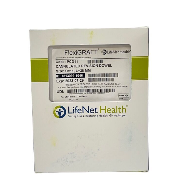 LIFENET HEALTH PCD11 FLEXIGRAFT CANNULATED REVISION DOWEL Size: D=11 L=28 MM EXP 2023 07