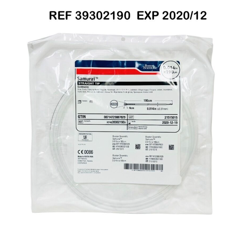 BOSTON SCIENTIFIC 39302190 Samurai STRAIGHT TIP Guidewire 0.014in x 190cm  EXP 2020 12
