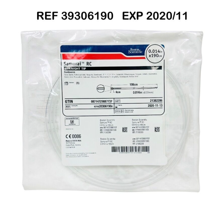 BOSTON SCIENTIFIC 39306190 Samurai RC STRAIGHT TIP Guidewire 0.014in x 190cm EXP 2020 11