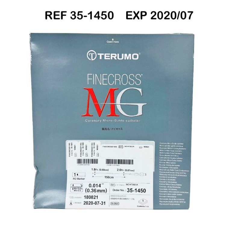 TERUMO 35-1450 FINECROSS MG CORONARY MICRO-GUIDE CATHETER 1.8F X 150CM  EXP 2020 07