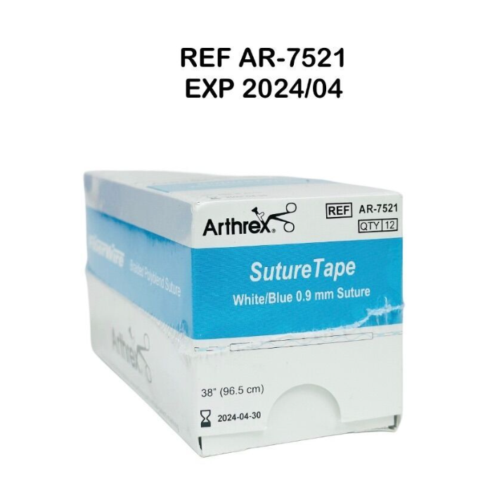 ARTHREX AR-7521 Suture Tape White/Blue 0.9 mm Suture 38" 12/BOX EXP 2024 04