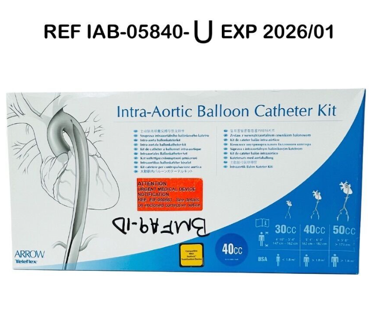 ARROW IAB-05840-U Ultra 8 Intra-Aortic Balloon Catheter Kit 8 Fr. X 40 cc EXP 2026 01