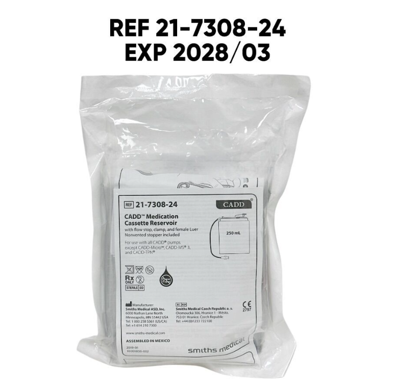 SMITHS MEDICAL 21-7308-24 CADD Medication Cassette Reservoir 250 mL EXP 2028 03