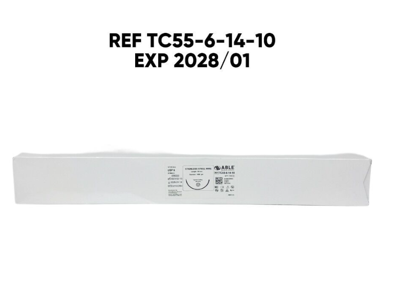 ABLE MEDICAL TC55-6-14-10 STAINLESS STEEL WIRE Length: 55 mm Diameter: 1600 um QTY: 10 X 3 EXP 2028 01