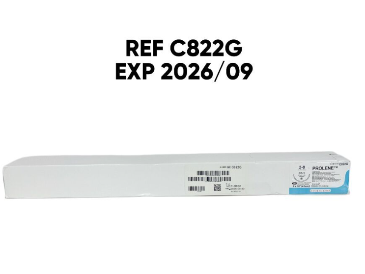 ETHICON C822G PROLENE blue monofilament non-absorbable suture 2-0 (3 Ph. Eur.) CT-1 EXP 2026 09