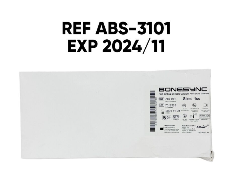 ARTHREX ABS-3101 BONESYNC Fast-Setting Drillable Calcium Phosphate Cement Size: 1cc EXP 2024 11