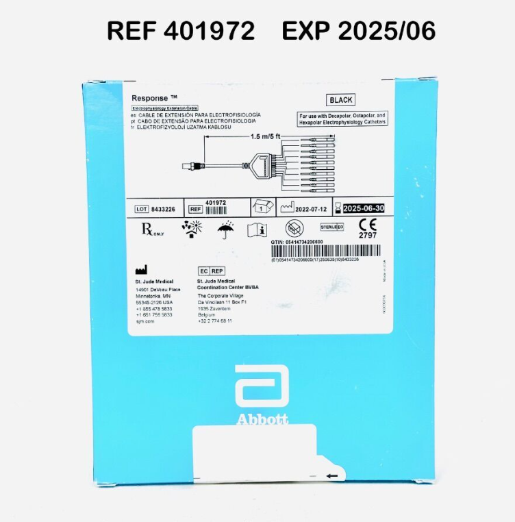 ABBOTT 401972 Response TM Electrophysiology Extension Cable BLACK EXP 2025 06