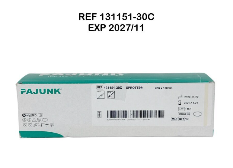 PAJUNK 131151-30C a Sprotte spinal needle 22 G × 120 mm with introducer,EXP 2027 11