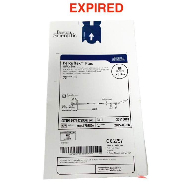 BOSTON SCIENTIFIC M0061752850 Percuflex Plus Ureteral Stent 8F x 30cm EXP.2025 09