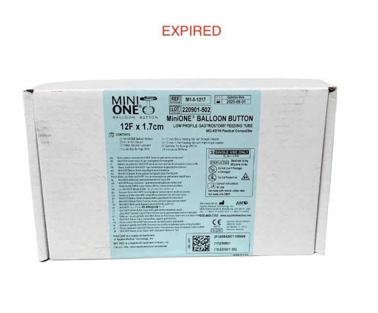 AMT M1-5-1217 MiniONE Balloon Button 12F x 1.7cm G-Tube Feeding Tube MIC-KEY Compatible EXP.2025 08